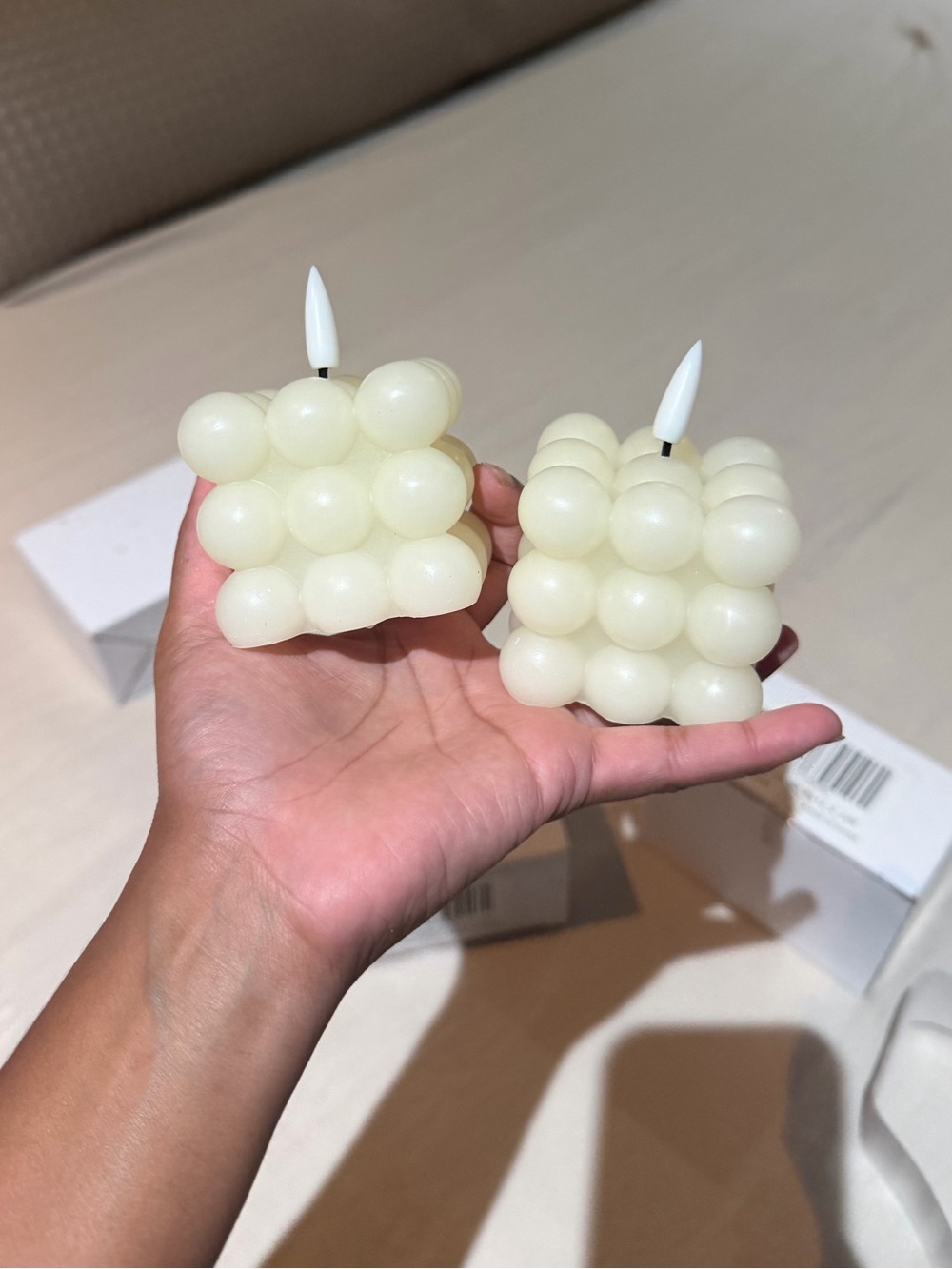 Set of LED bubble candles